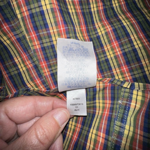 Lands End Mens long sleeve plaid button up plaid No Iron shirt size 15 1/2-34 - Picture 8 of 8